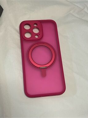 Pink Magnetic Ring Grip Phone Case - Unbranded iPhone 15 pro max